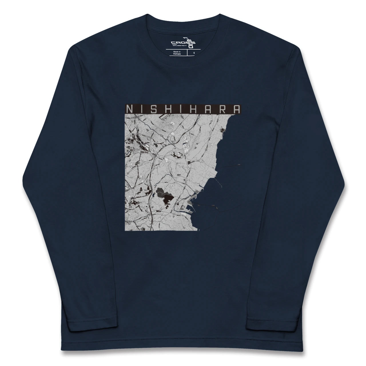 【西原(沖縄県)】地図柄ロングスリーブTシャツ