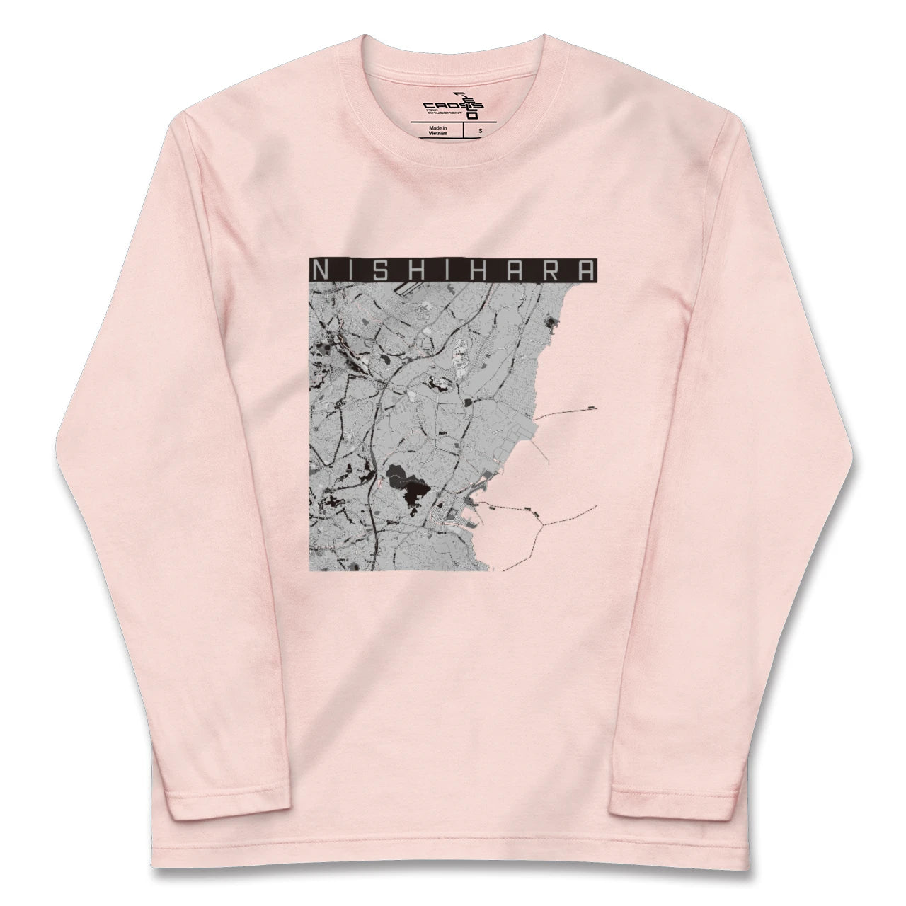 【西原(沖縄県)】地図柄ロングスリーブTシャツ