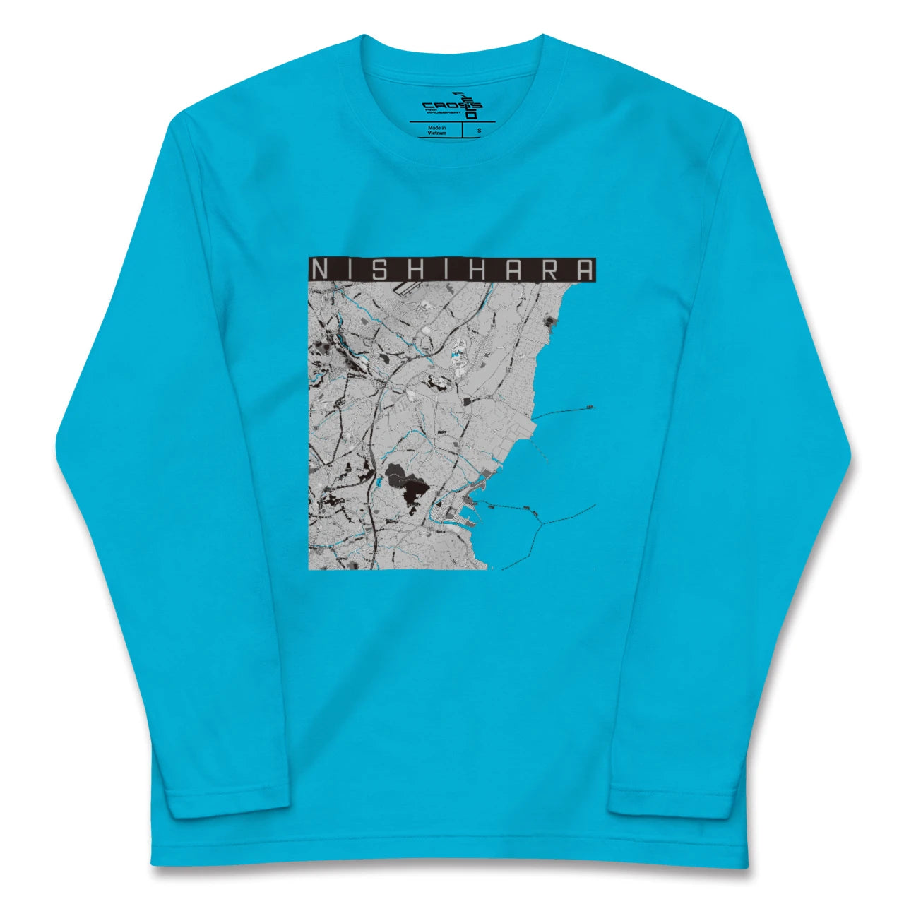【西原(沖縄県)】地図柄ロングスリーブTシャツ