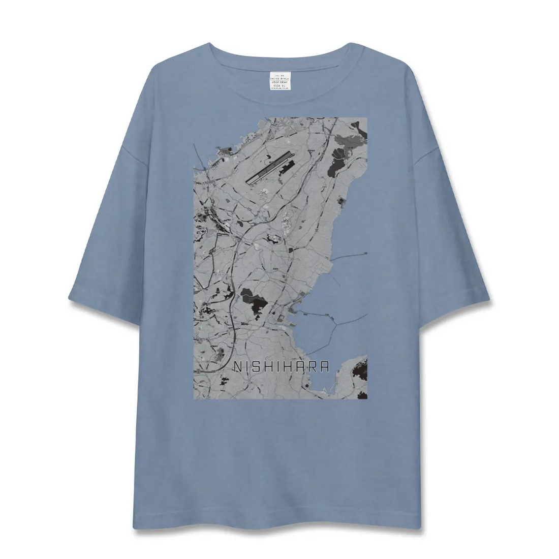 【西原(沖縄県)】地図柄ビッグシルエットTシャツ