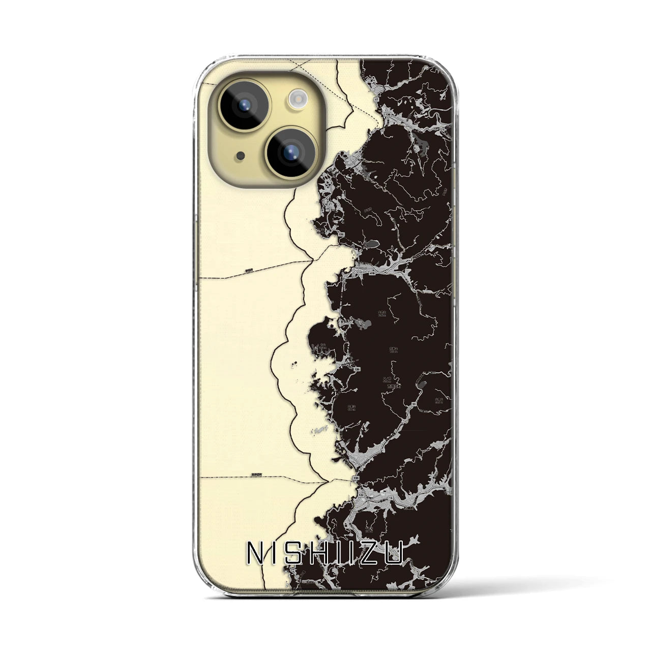 【西伊豆2(静岡県)】地図柄iPhoneケース(クリアタイプ)