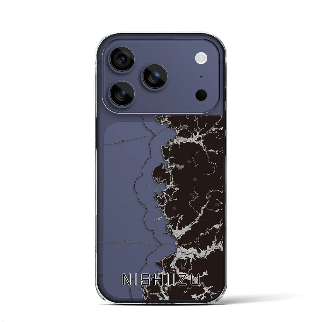 【西伊豆2(静岡県)】地図柄iPhoneケース(クリアタイプ)モノトーン・iPhone 17 Pro Max 用