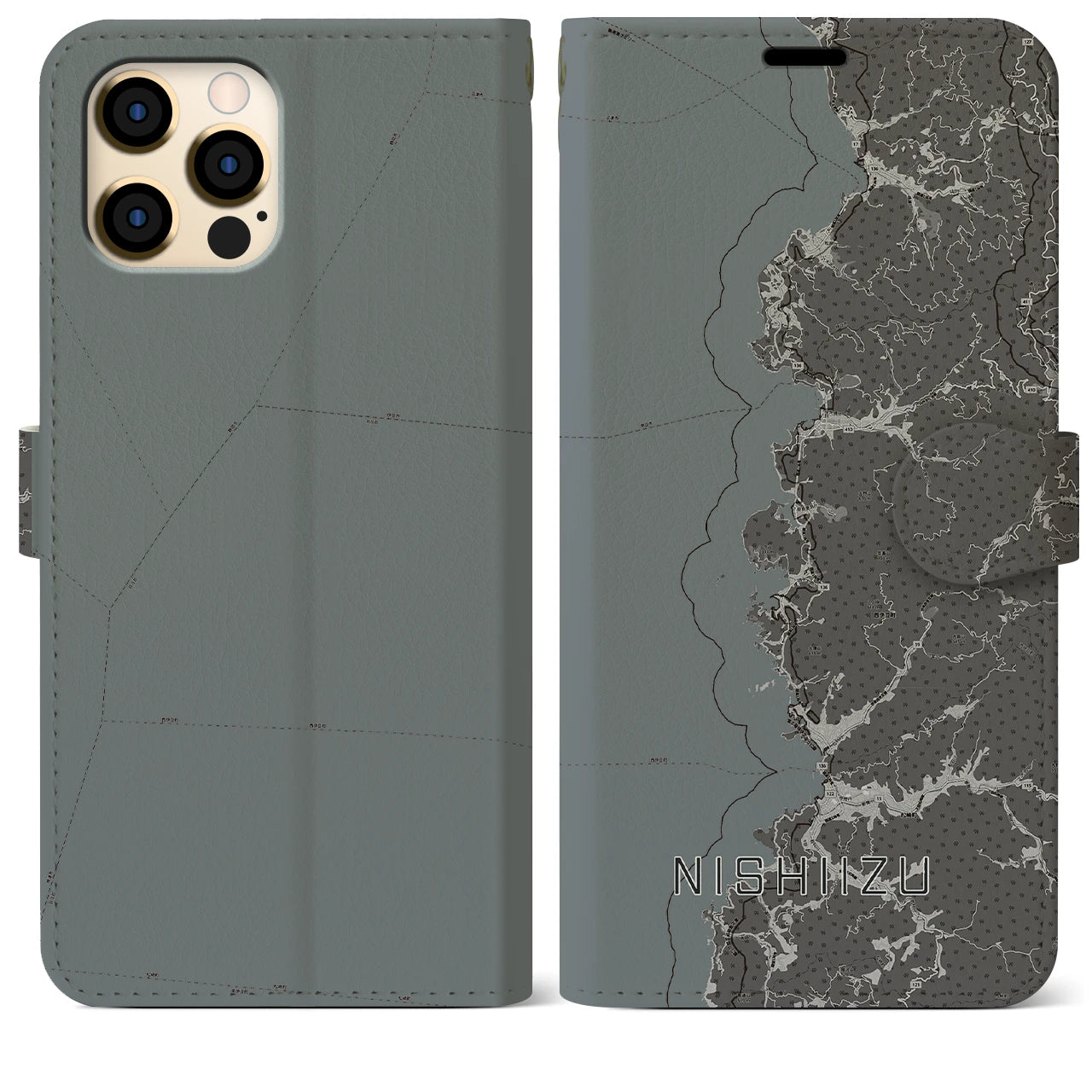 【西伊豆2(静岡県)】地図柄iPhoneケース(手帳タイプ)