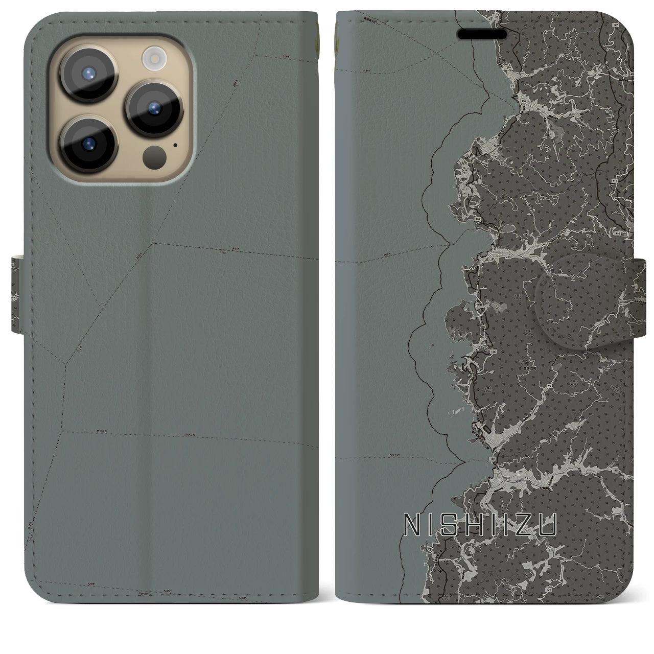 【西伊豆2(静岡県)】地図柄iPhoneケース(手帳タイプ)