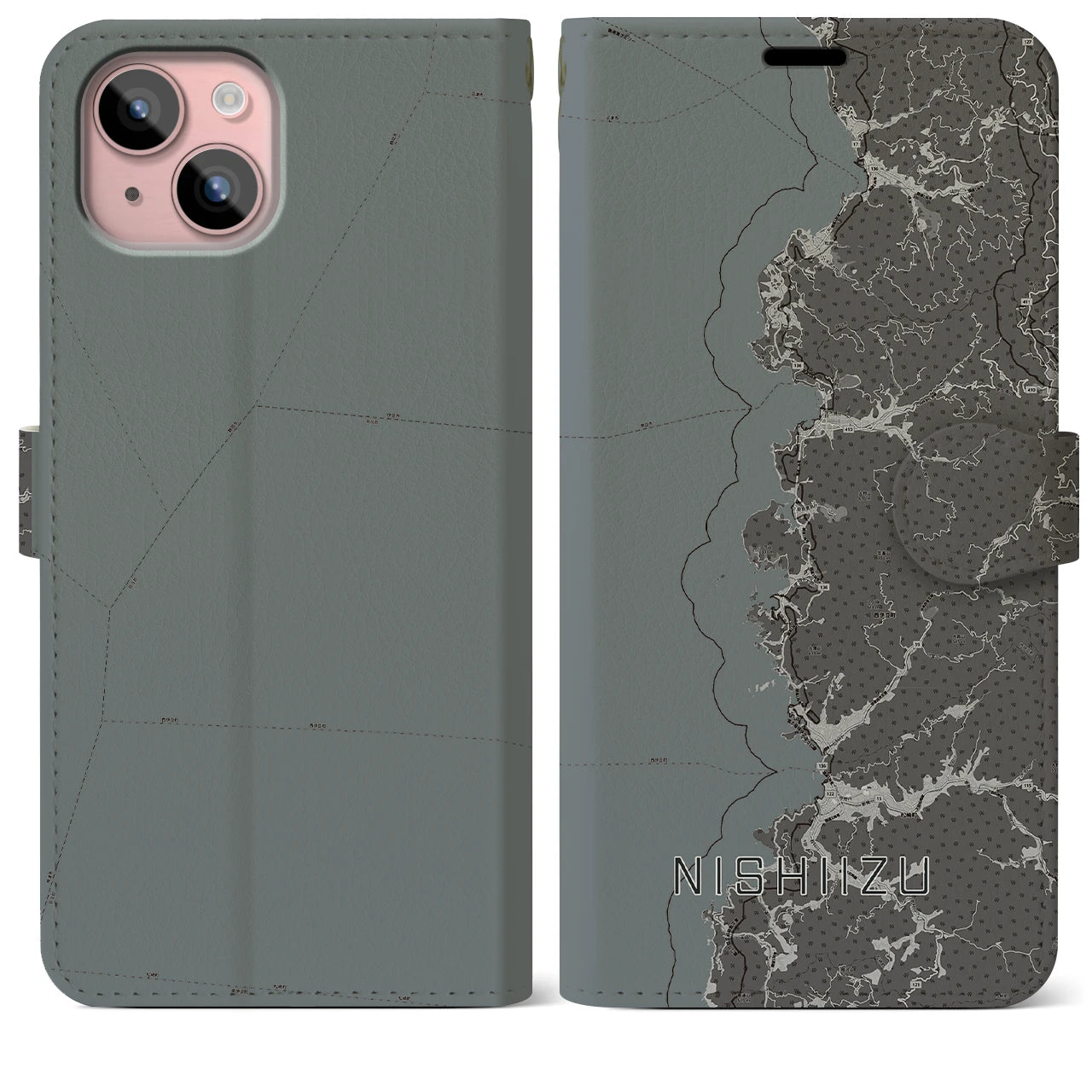 【西伊豆2(静岡県)】地図柄iPhoneケース(手帳タイプ)