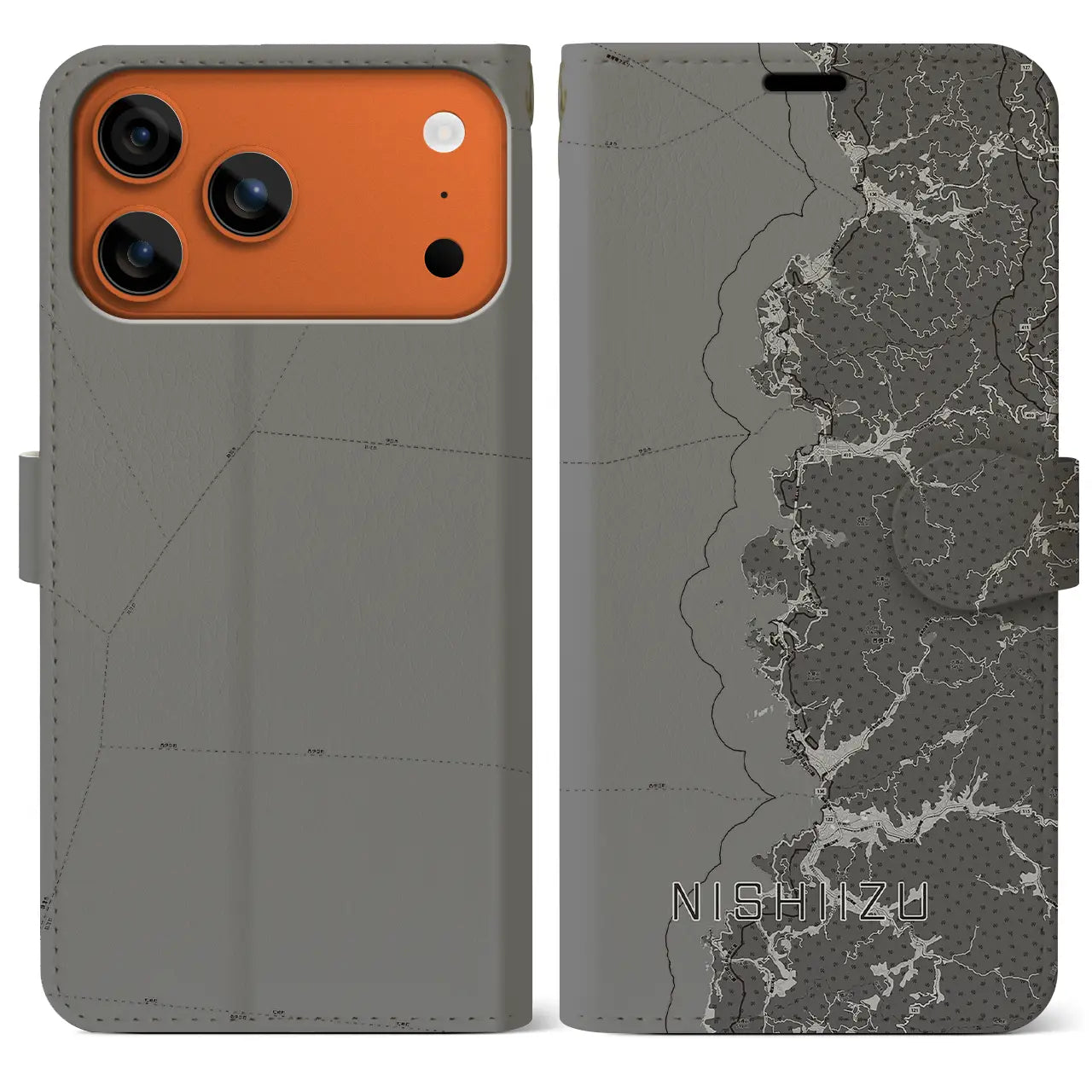 【西伊豆2(静岡県)】地図柄iPhoneケース(手帳タイプ)