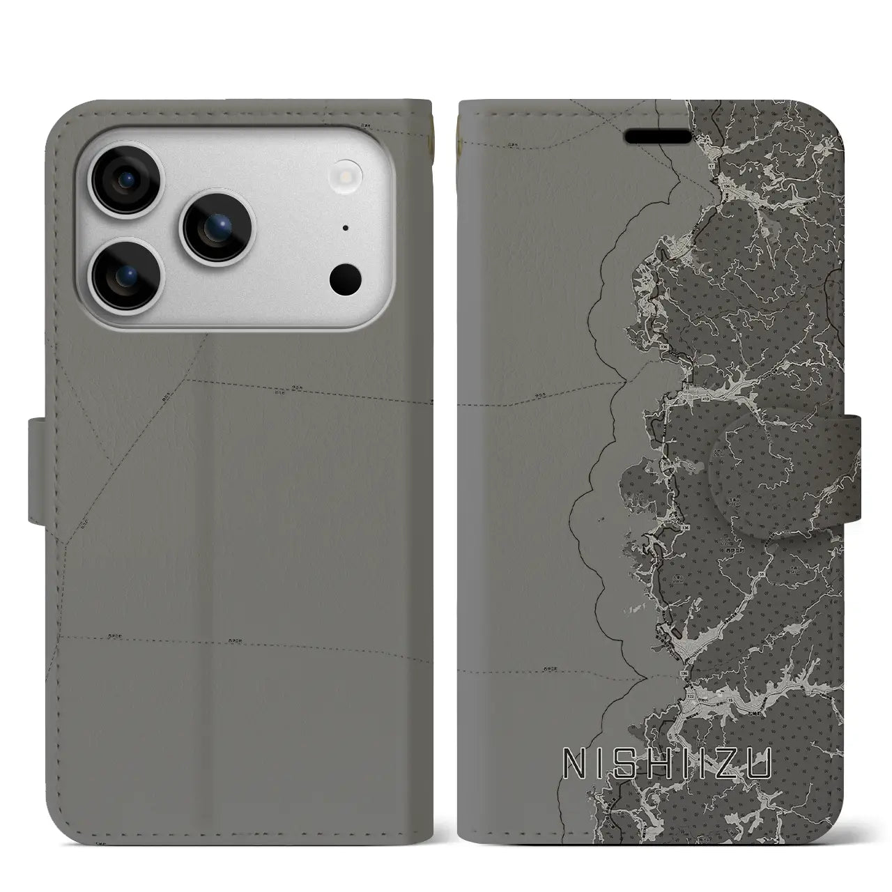 【西伊豆2(静岡県)】地図柄iPhoneケース(手帳タイプ)