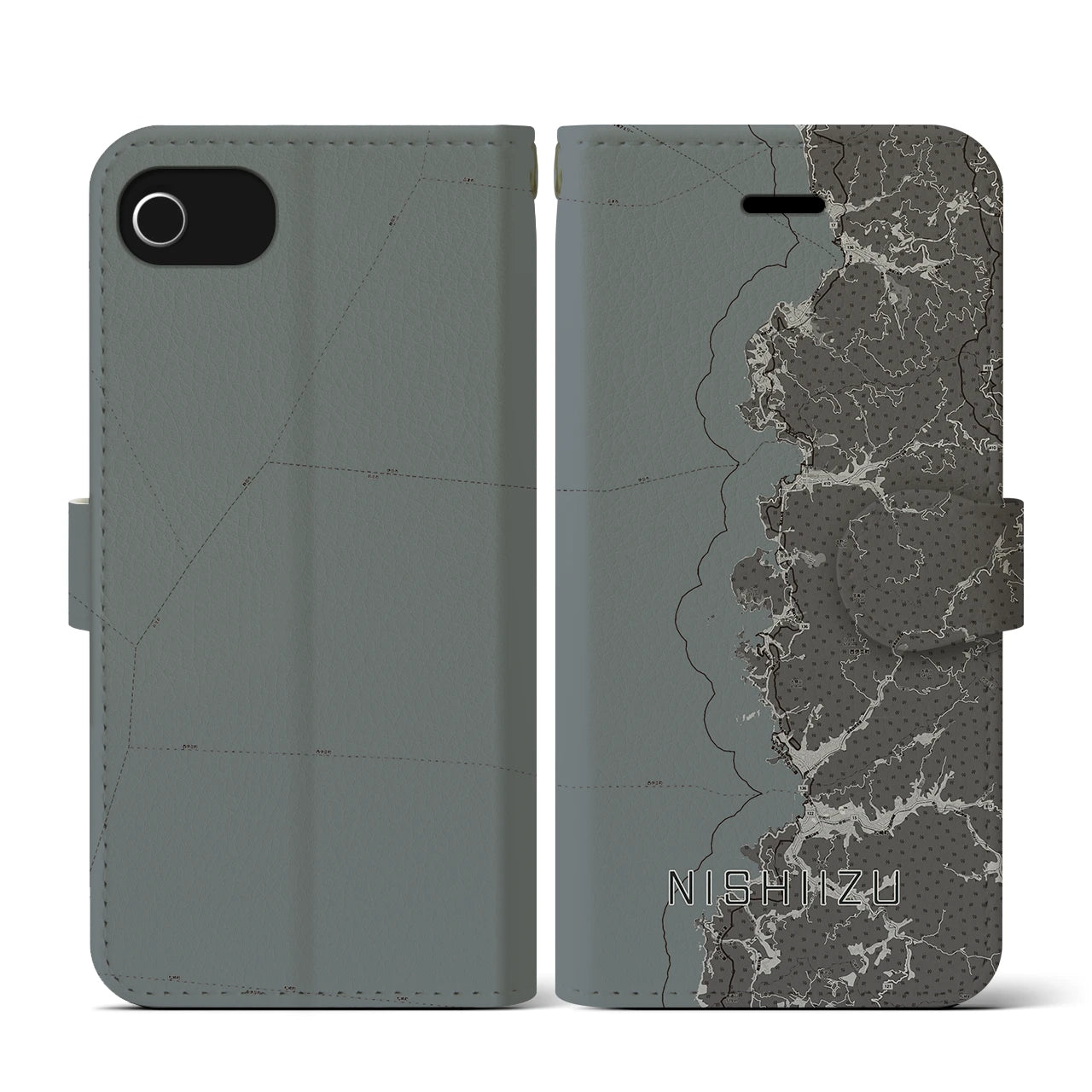 【西伊豆2(静岡県)】地図柄iPhoneケース(手帳タイプ)