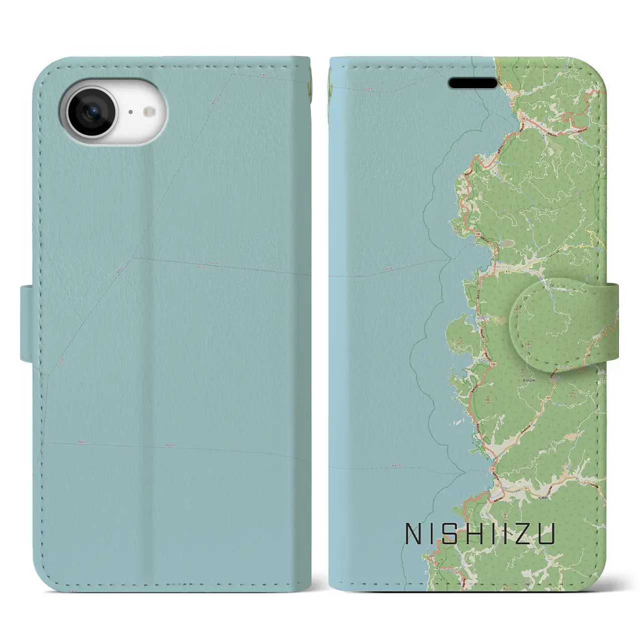 【西伊豆2(静岡県)】地図柄iPhoneケース(手帳タイプ)