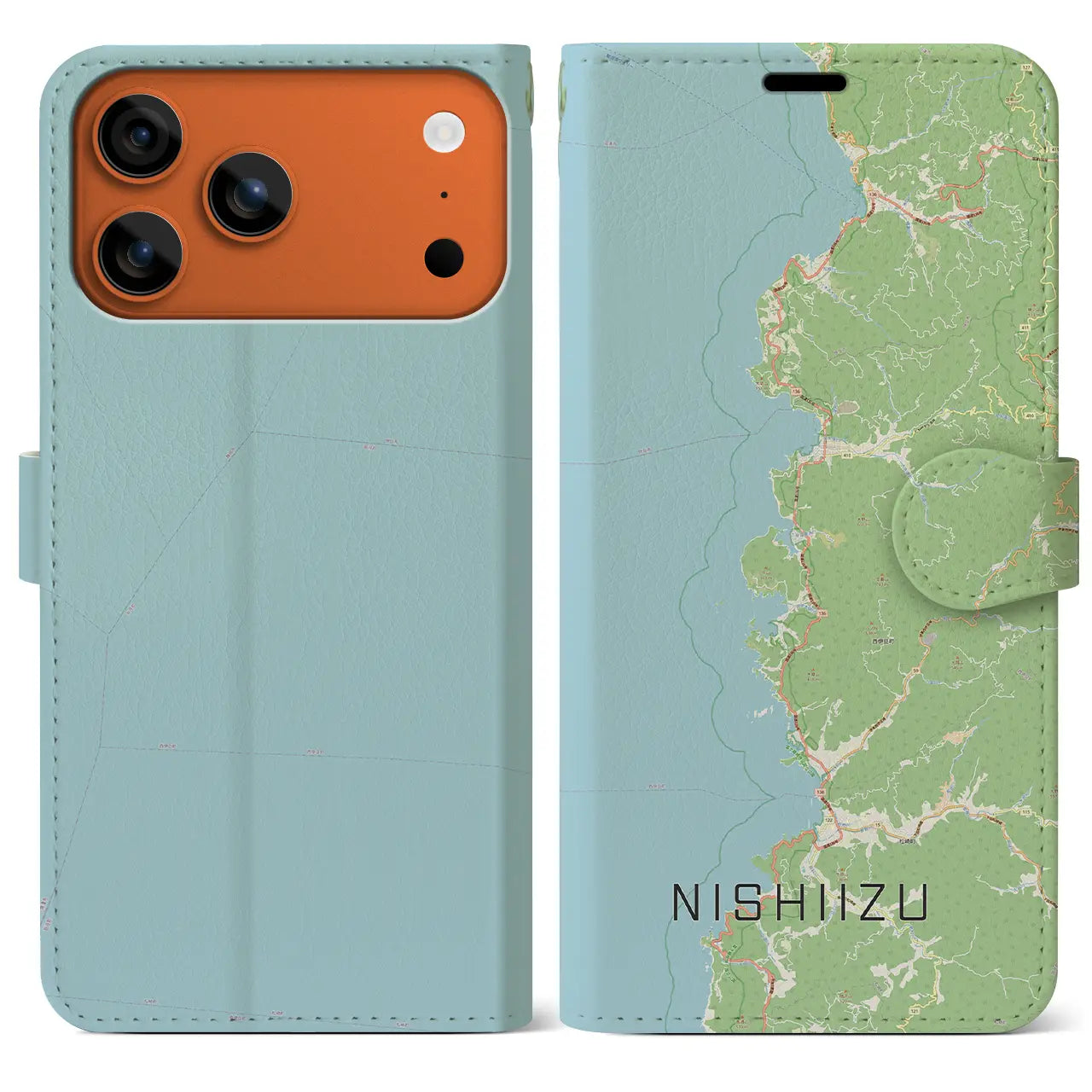 【西伊豆2(静岡県)】地図柄iPhoneケース(手帳タイプ)