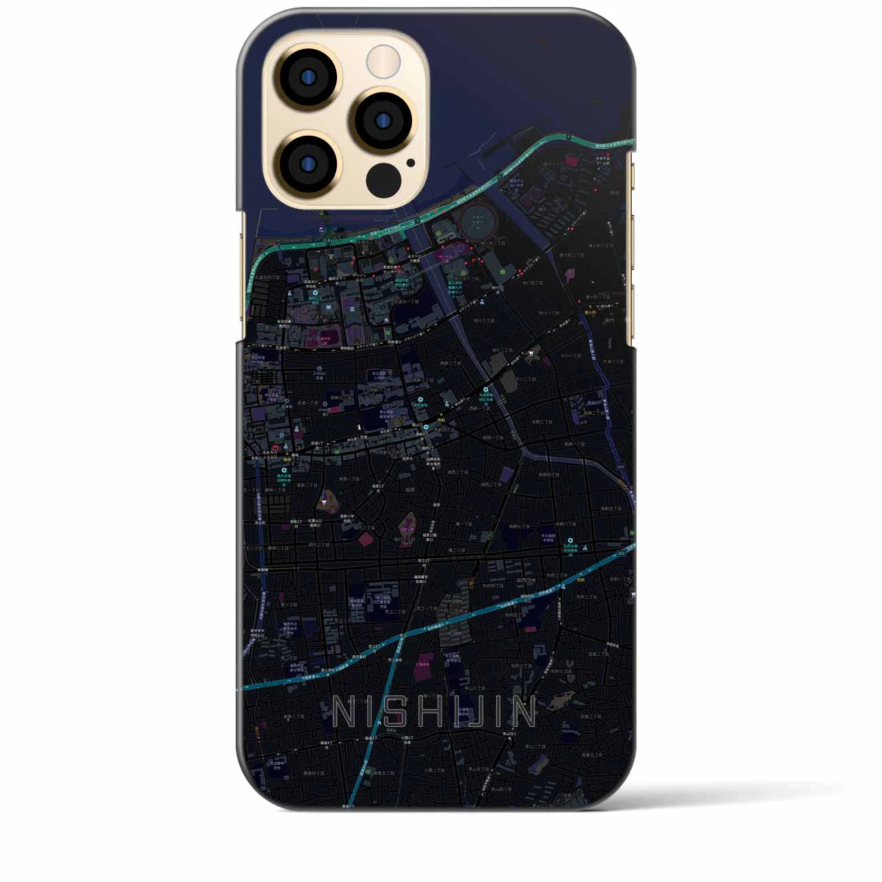 【西新(福岡県)】地図柄iPhoneケース(バックカバータイプ)