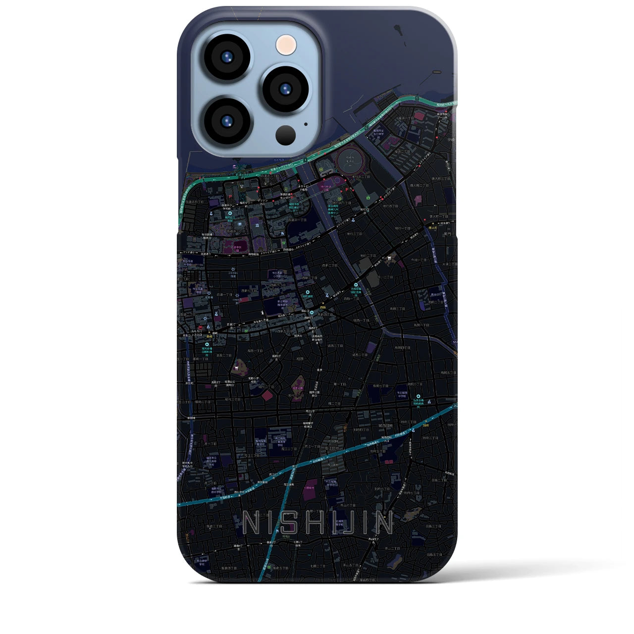 【西新(福岡県)】地図柄iPhoneケース(バックカバータイプ)