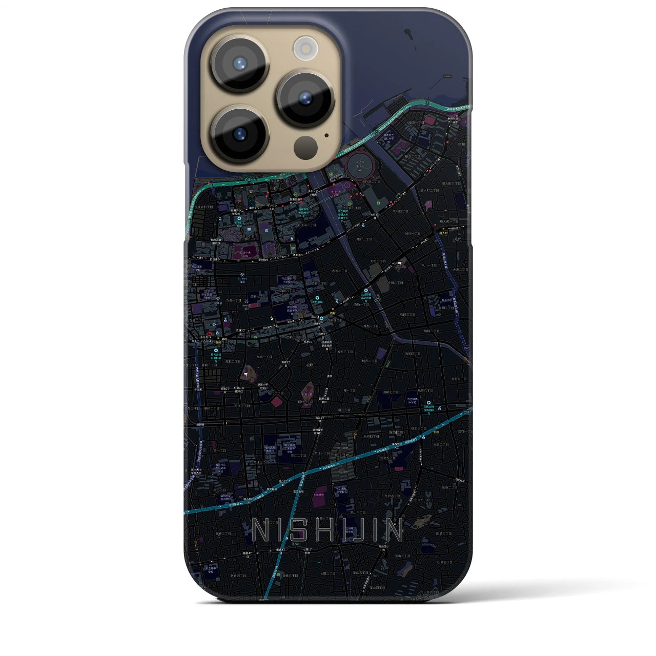 【西新(福岡県)】地図柄iPhoneケース(バックカバータイプ)