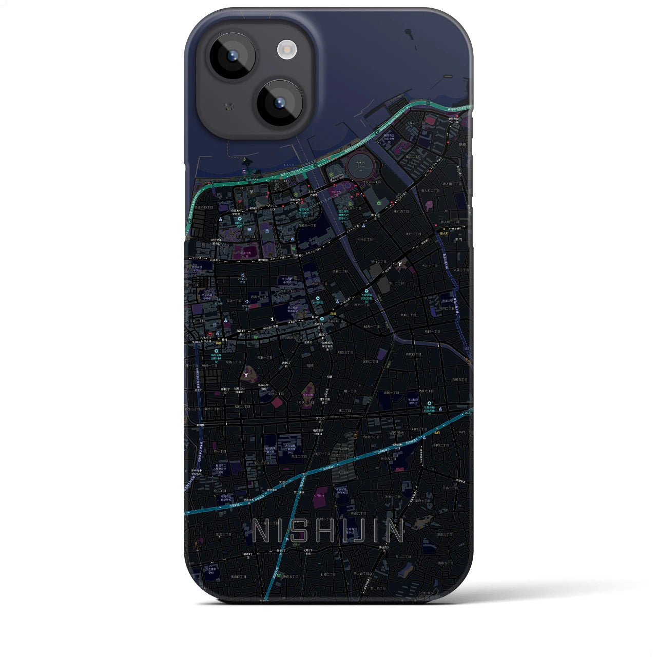 【西新(福岡県)】地図柄iPhoneケース(バックカバータイプ)