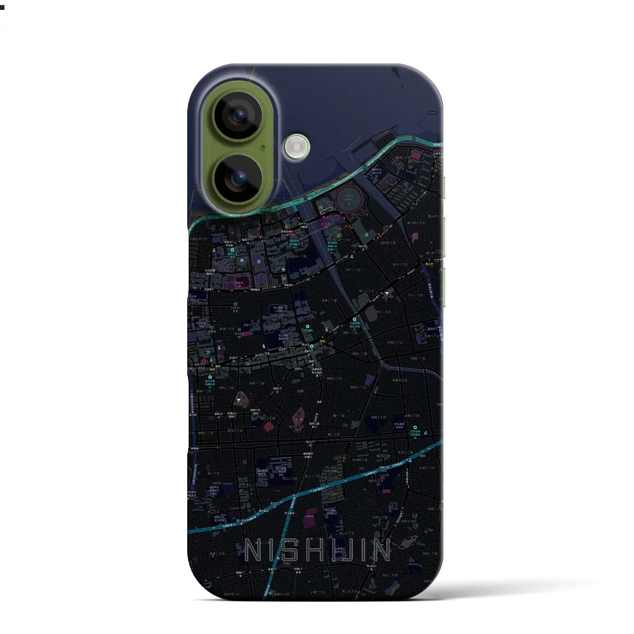 【西新(福岡県)】地図柄iPhoneケース(バックカバータイプ)