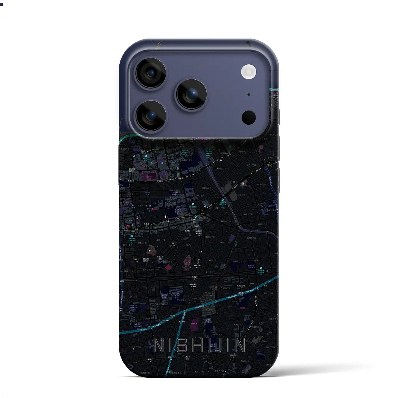 【西新(福岡県)】地図柄iPhoneケース(バックカバータイプ)