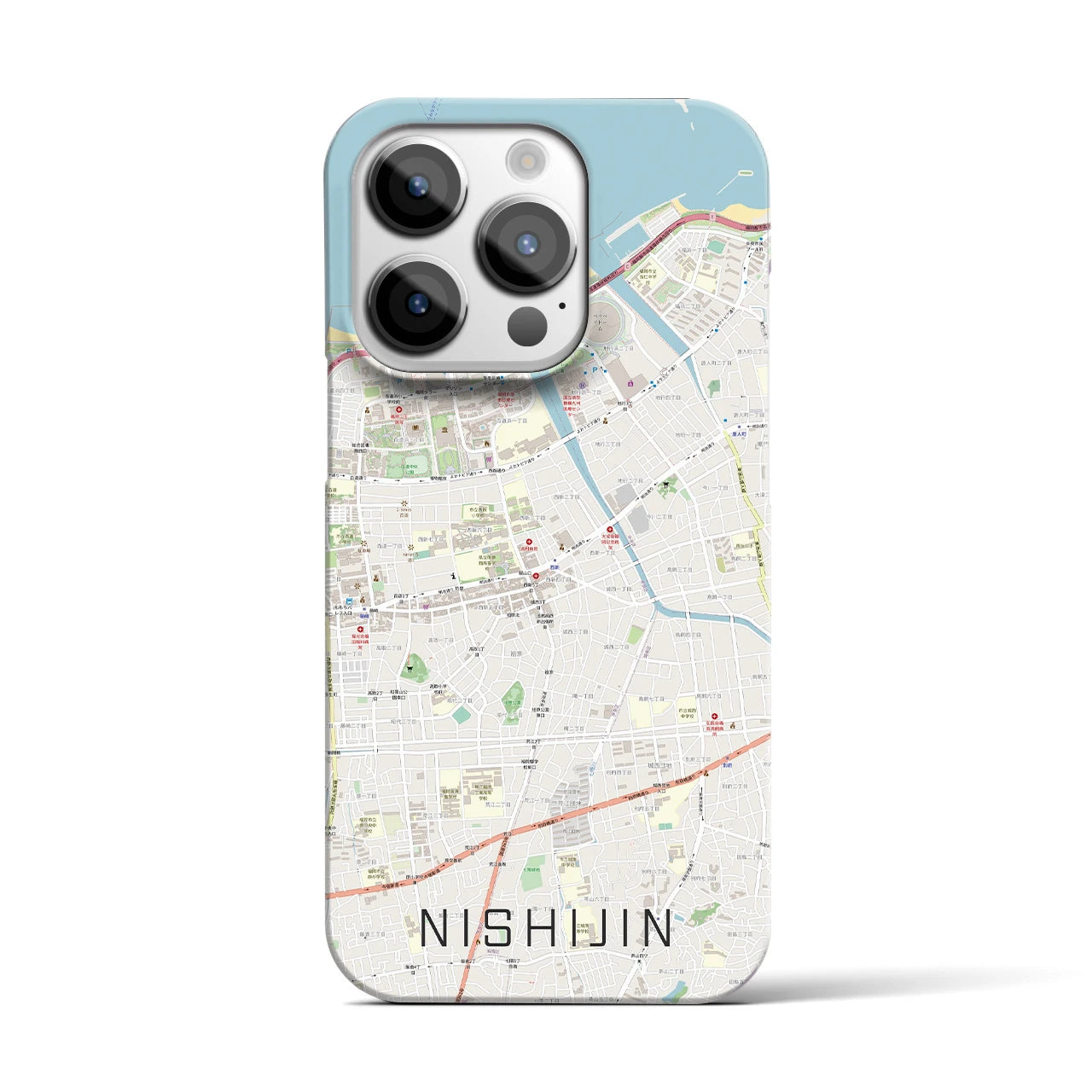 【西新(福岡県)】地図柄iPhoneケース(バックカバータイプ)