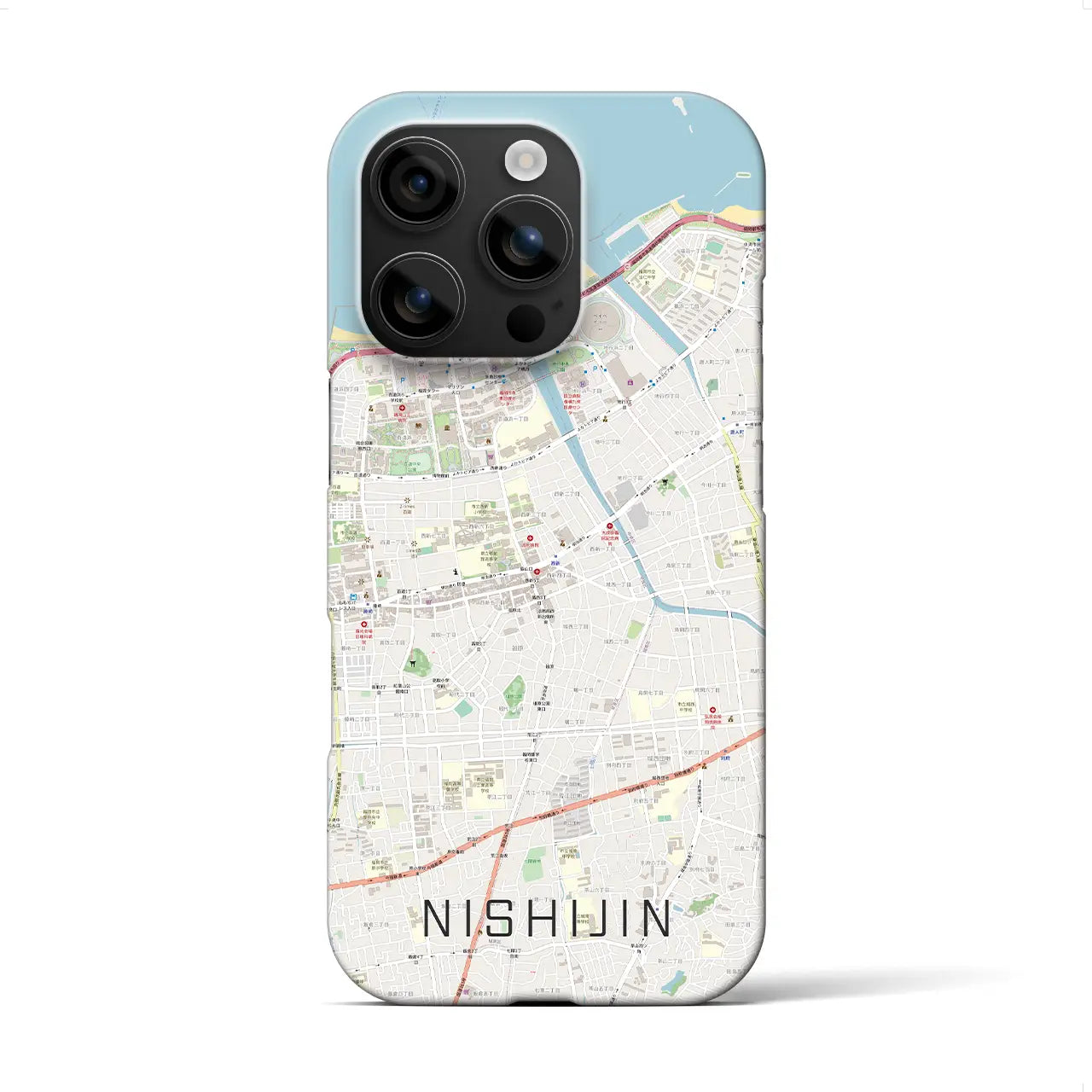 【西新(福岡県)】地図柄iPhoneケース(バックカバータイプ)