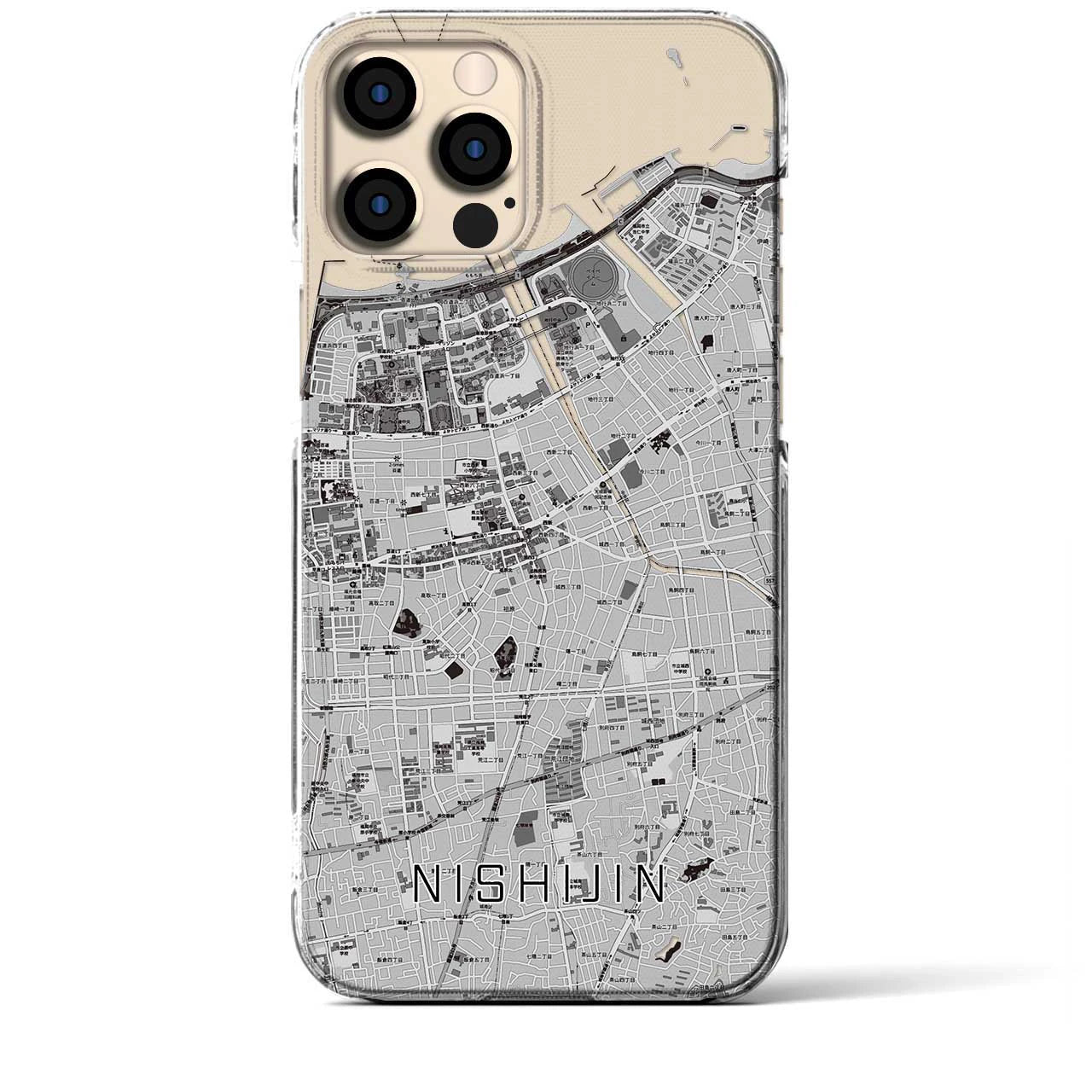 【西新(福岡県)】地図柄iPhoneケース(クリアタイプ)