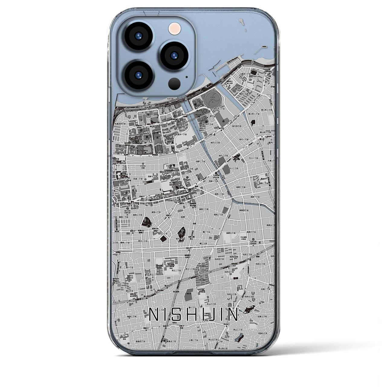 【西新(福岡県)】地図柄iPhoneケース(クリアタイプ)