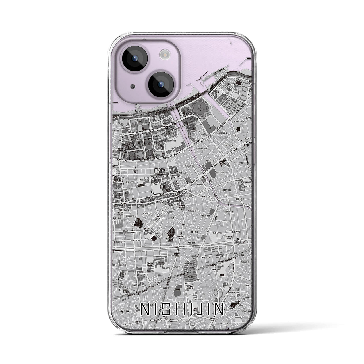 【西新(福岡県)】地図柄iPhoneケース(クリアタイプ)