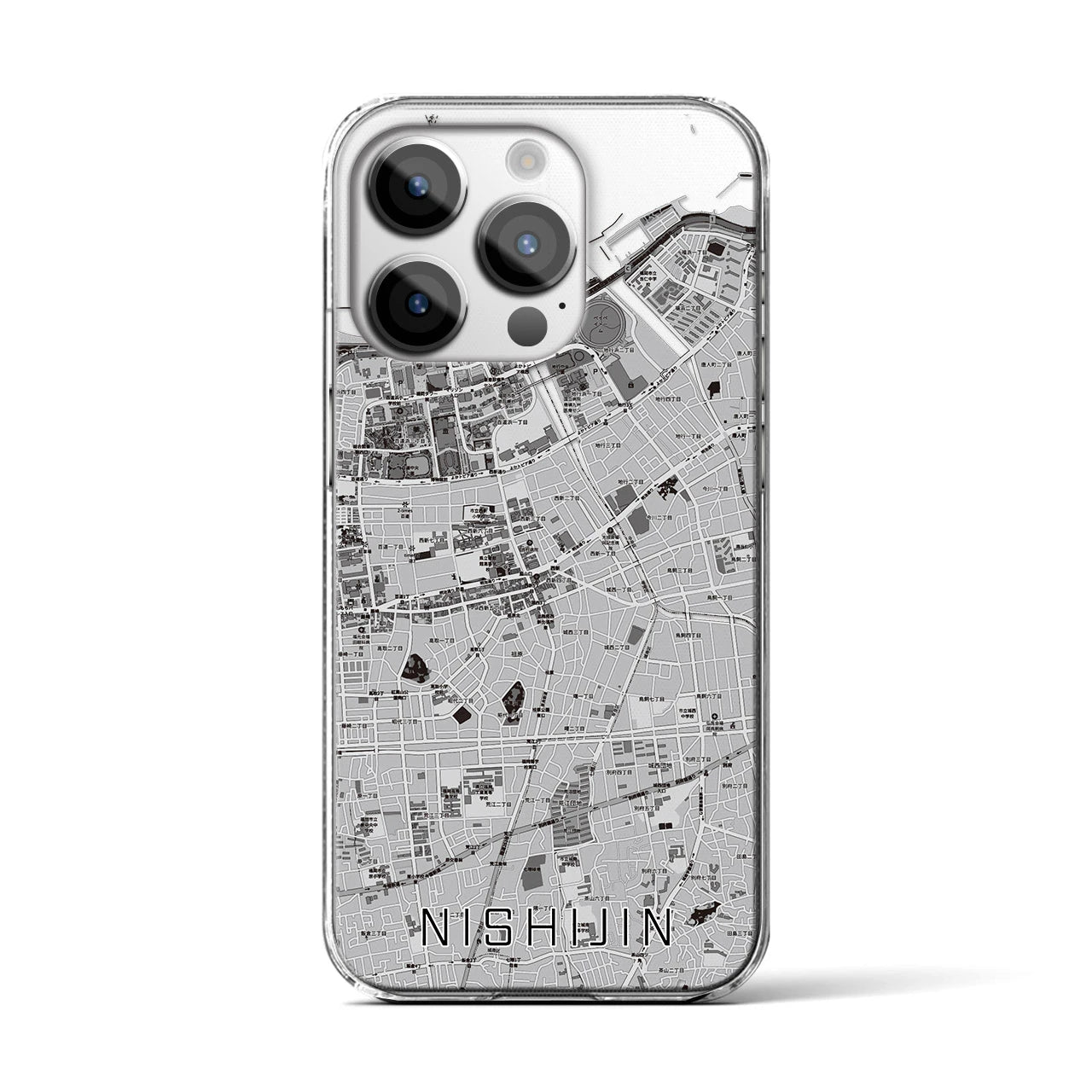 【西新(福岡県)】地図柄iPhoneケース(クリアタイプ)