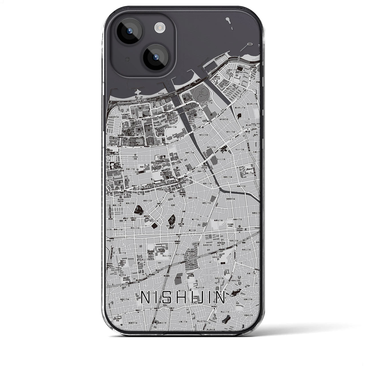 【西新(福岡県)】地図柄iPhoneケース(クリアタイプ)