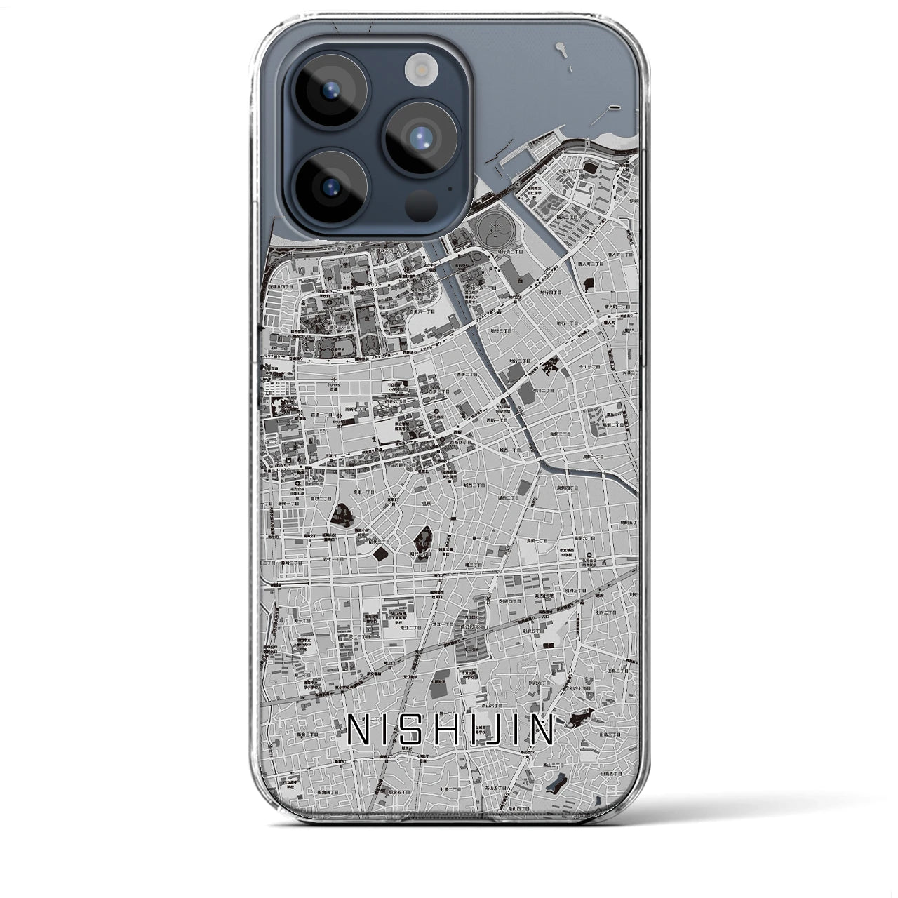 【西新(福岡県)】地図柄iPhoneケース(クリアタイプ)