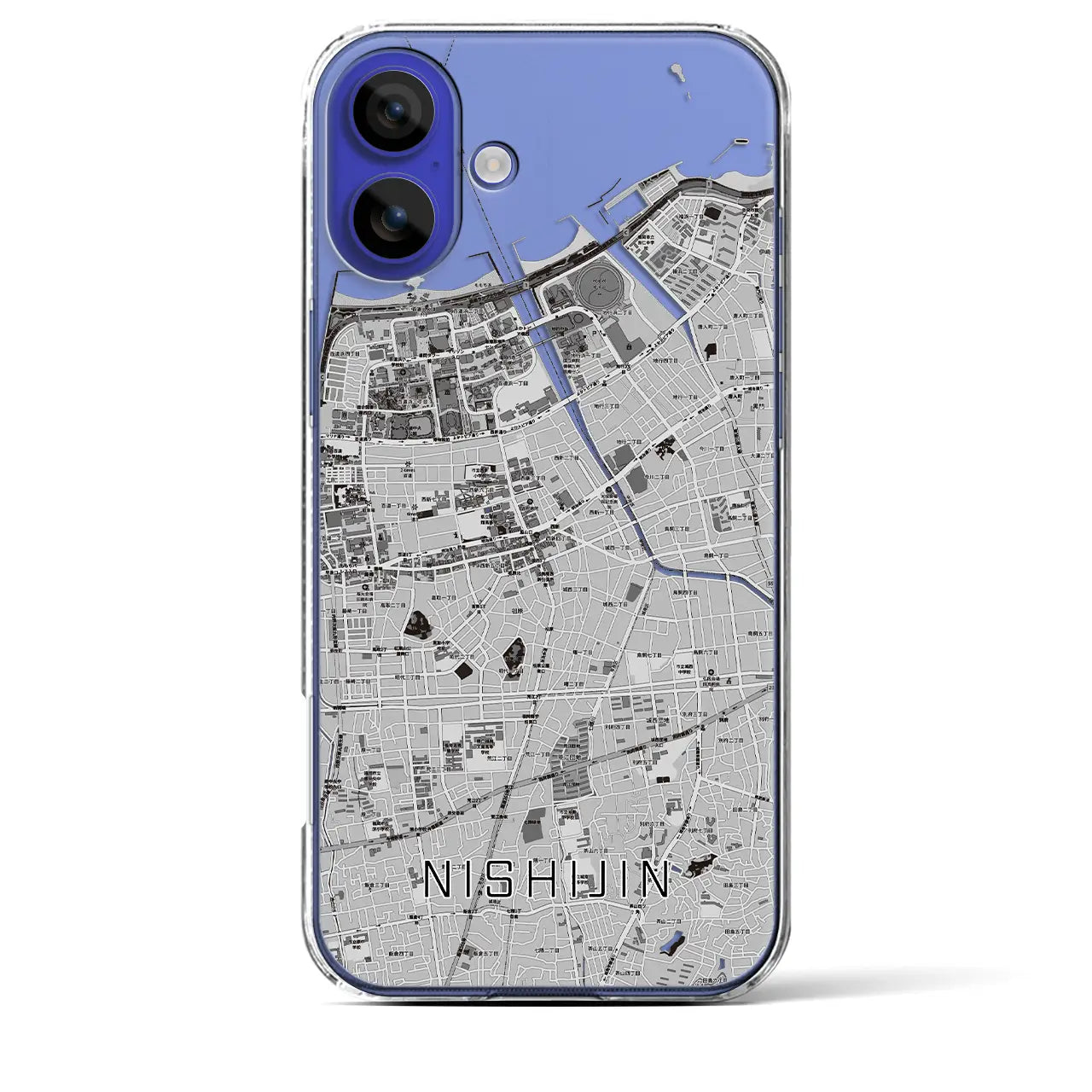 【西新(福岡県)】地図柄iPhoneケース(クリアタイプ)