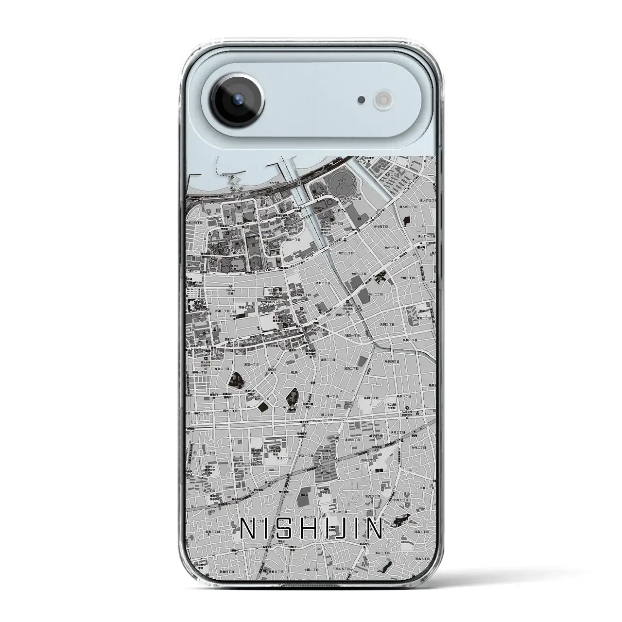 【西新(福岡県)】地図柄iPhoneケース(クリアタイプ)