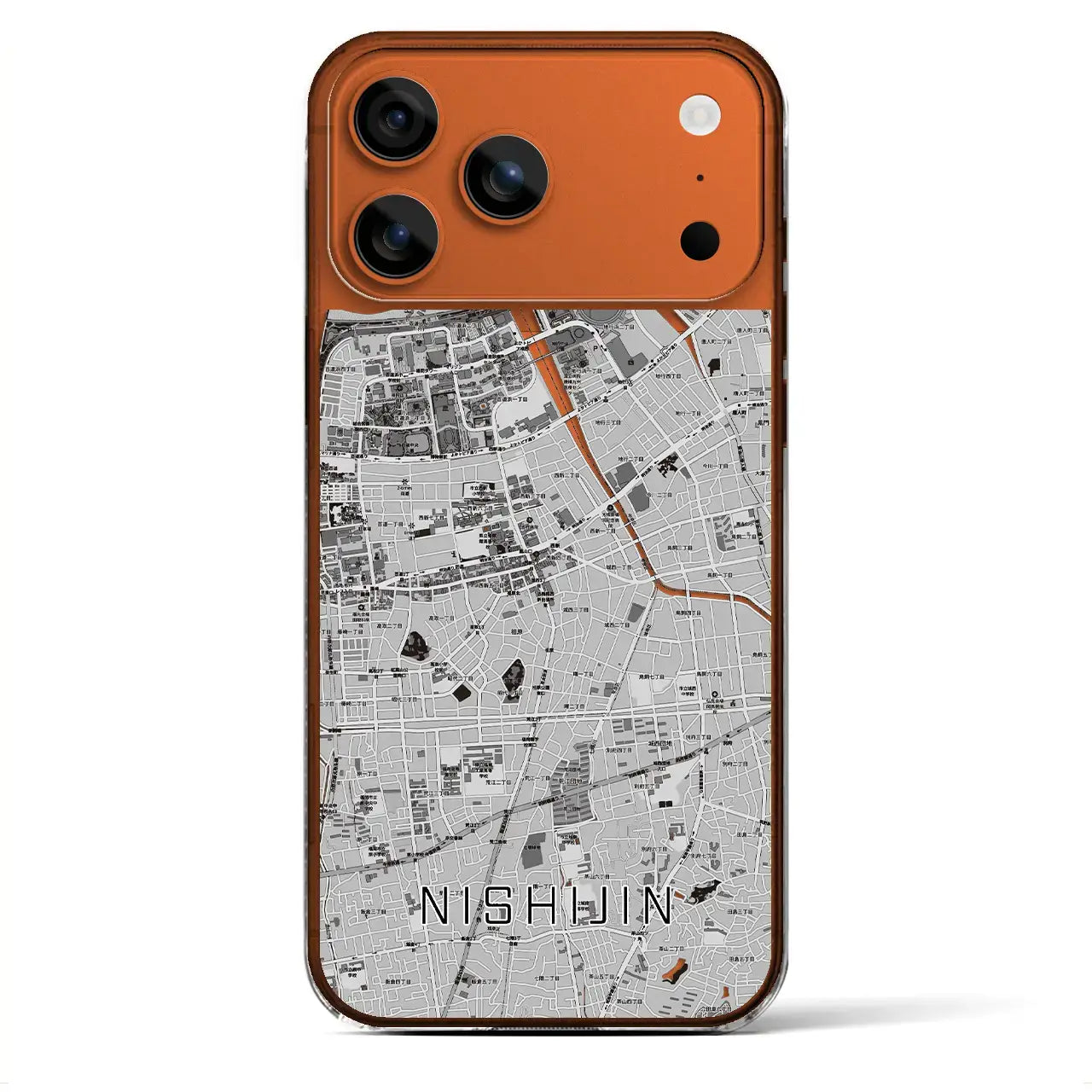 【西新(福岡県)】地図柄iPhoneケース(クリアタイプ)