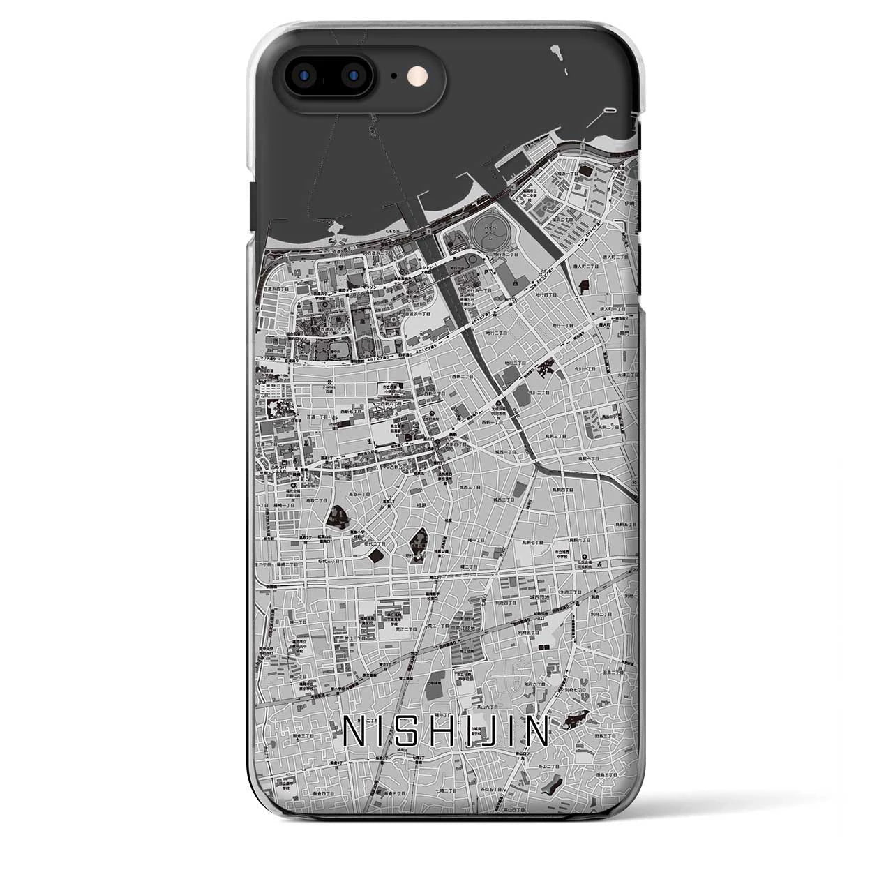 【西新(福岡県)】地図柄iPhoneケース(クリアタイプ)