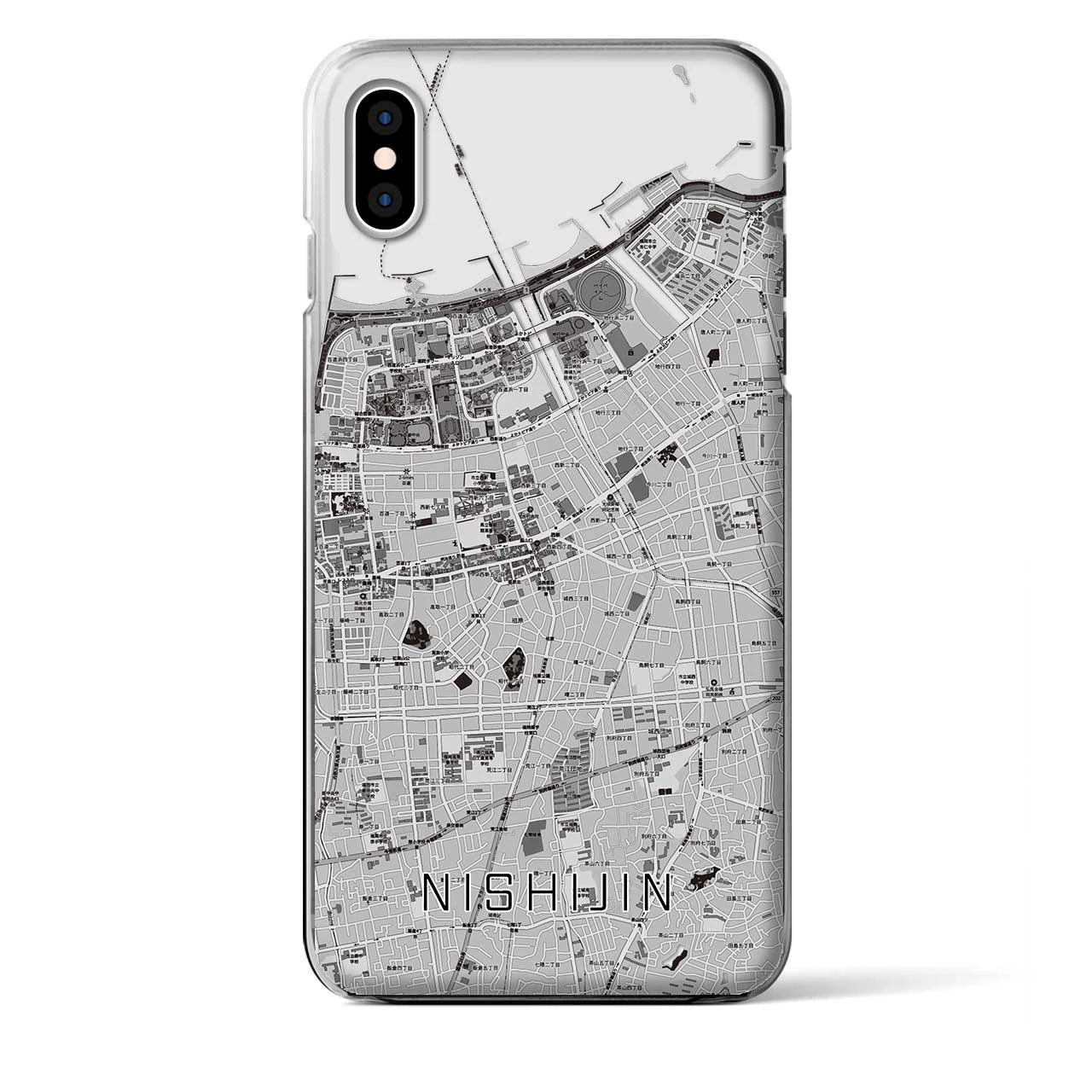 【西新(福岡県)】地図柄iPhoneケース(クリアタイプ)
