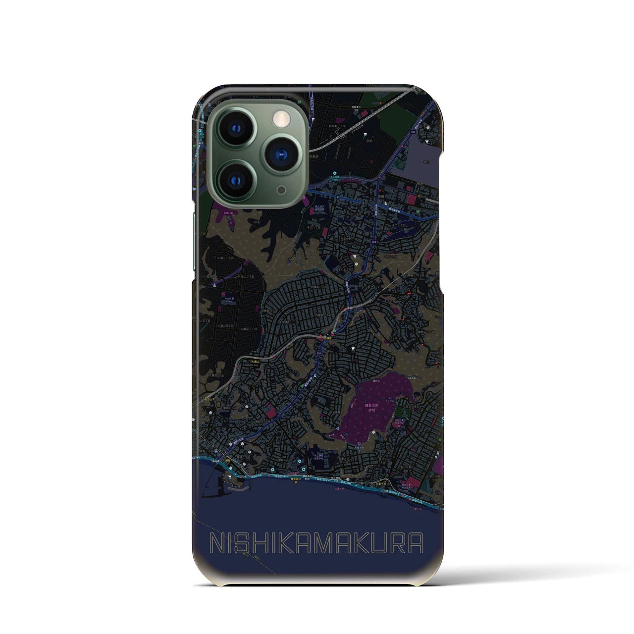 【西鎌倉(神奈川県)】地図柄iPhoneケース(バックカバータイプ)