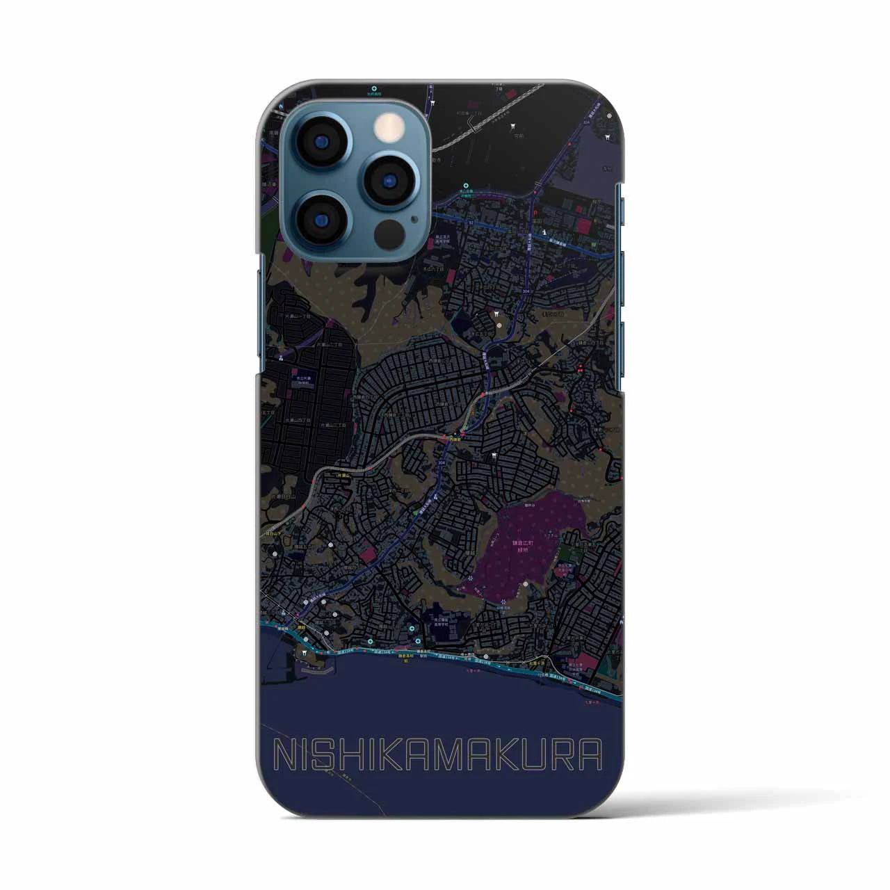【西鎌倉(神奈川県)】地図柄iPhoneケース(バックカバータイプ)