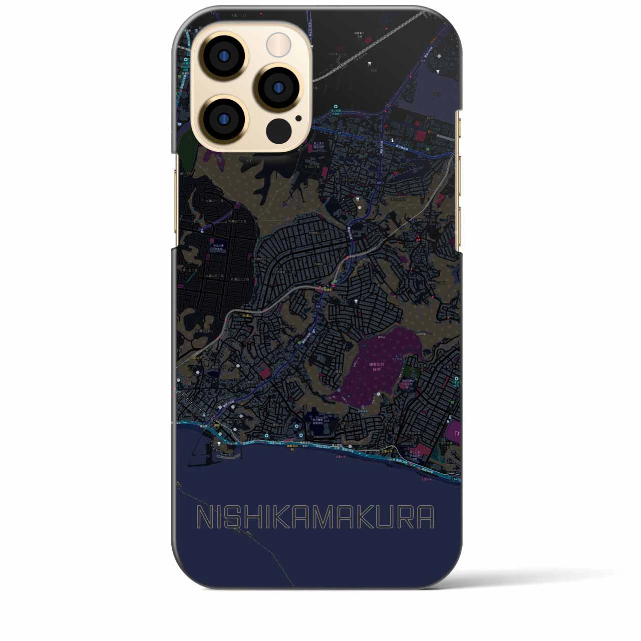 【西鎌倉(神奈川県)】地図柄iPhoneケース(バックカバータイプ)