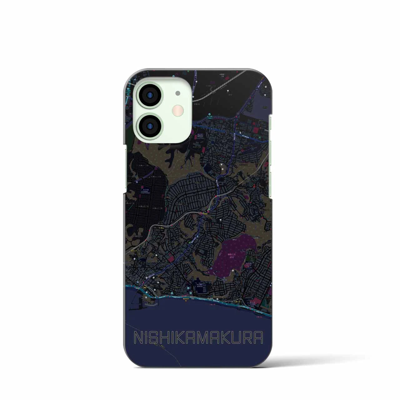 【西鎌倉(神奈川県)】地図柄iPhoneケース(バックカバータイプ)