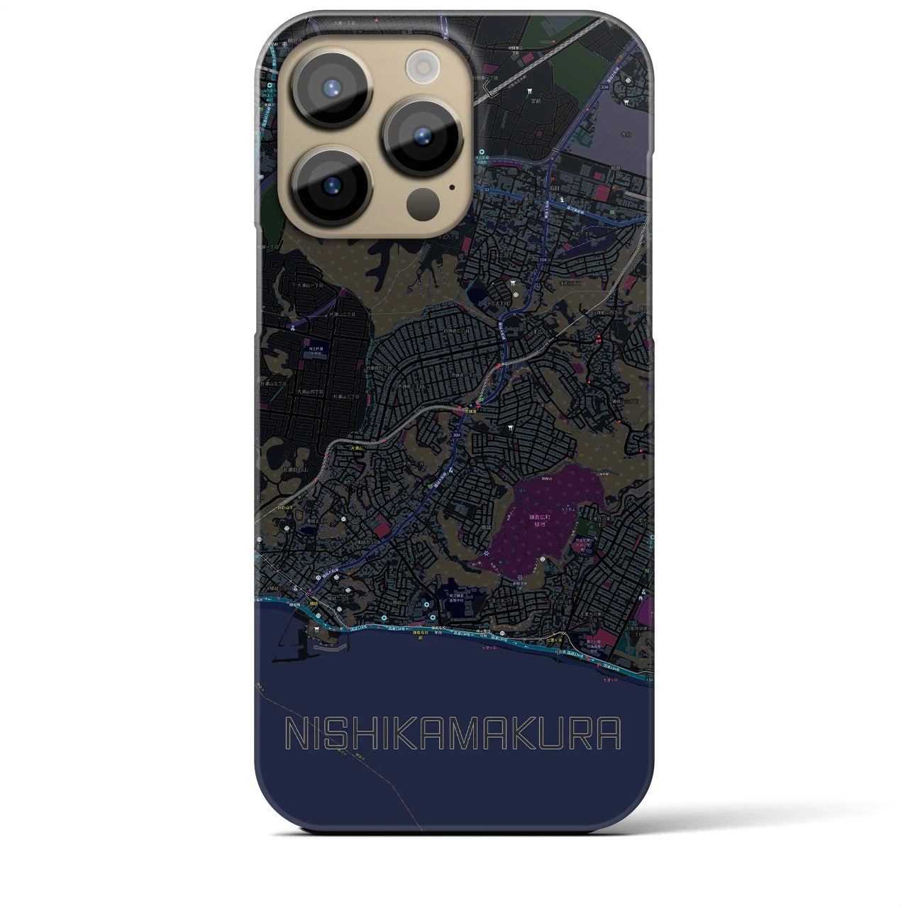 【西鎌倉(神奈川県)】地図柄iPhoneケース(バックカバータイプ)
