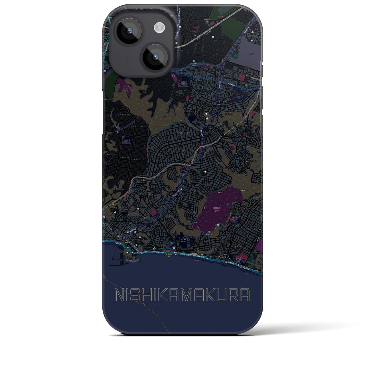 【西鎌倉(神奈川県)】地図柄iPhoneケース(バックカバータイプ)