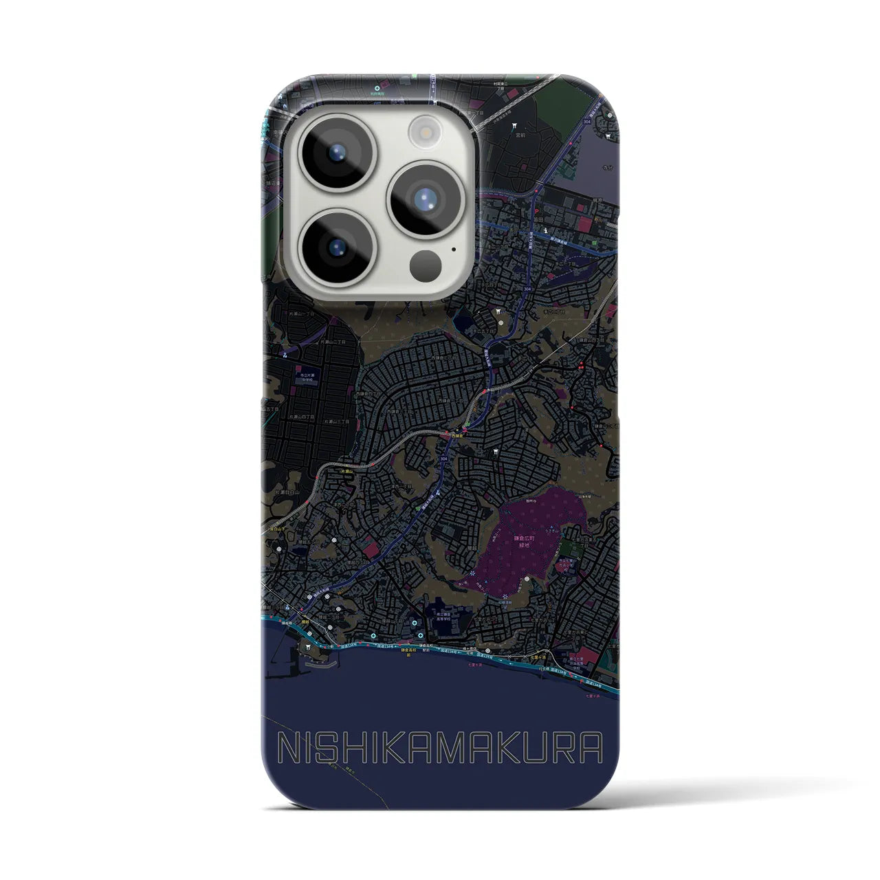 【西鎌倉(神奈川県)】地図柄iPhoneケース(バックカバータイプ)