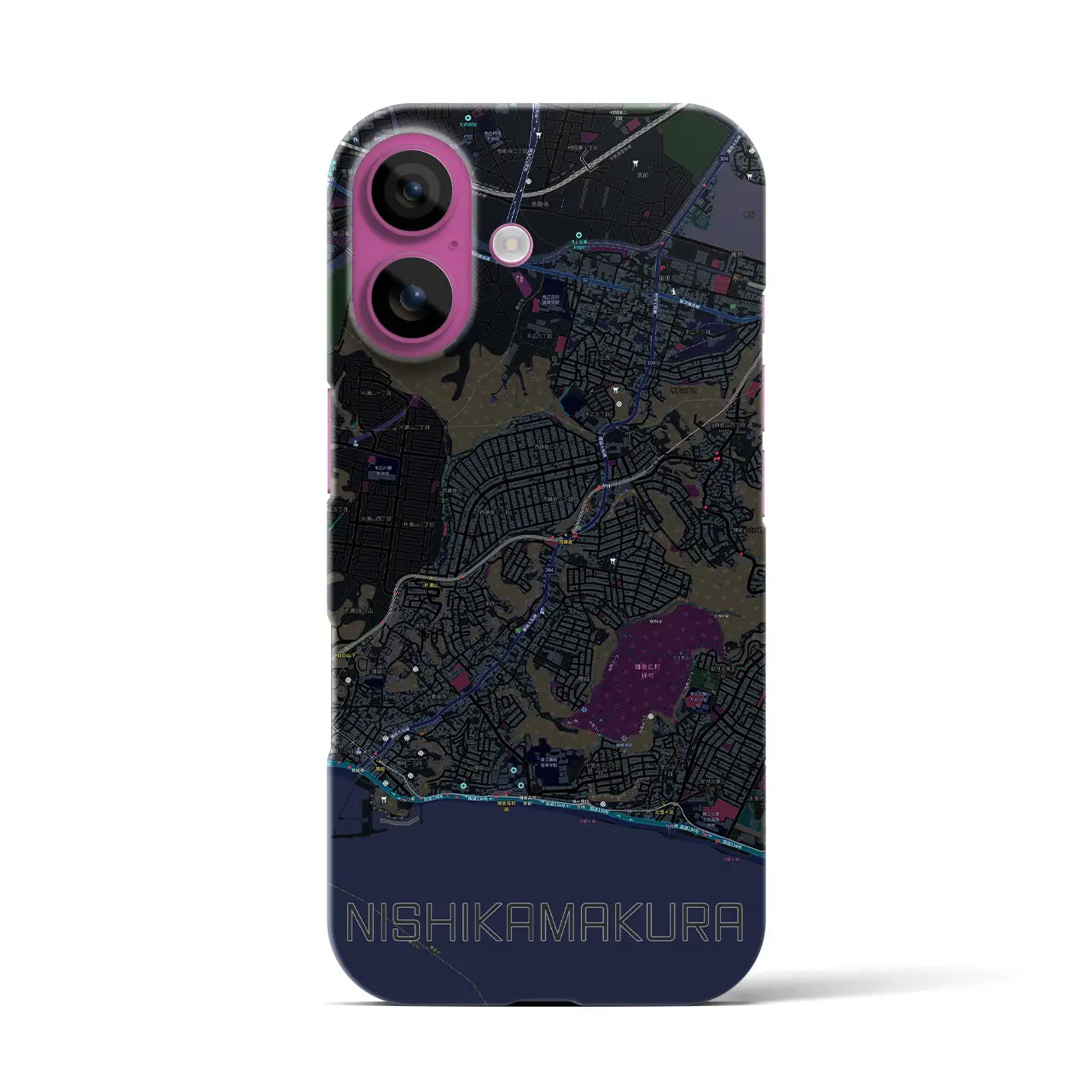 【西鎌倉(神奈川県)】地図柄iPhoneケース(バックカバータイプ)