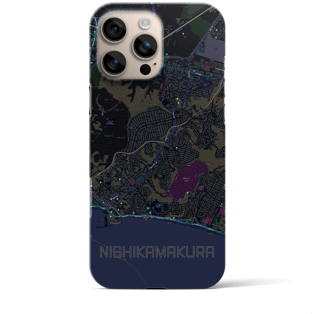 【西鎌倉(神奈川県)】地図柄iPhoneケース(バックカバータイプ)