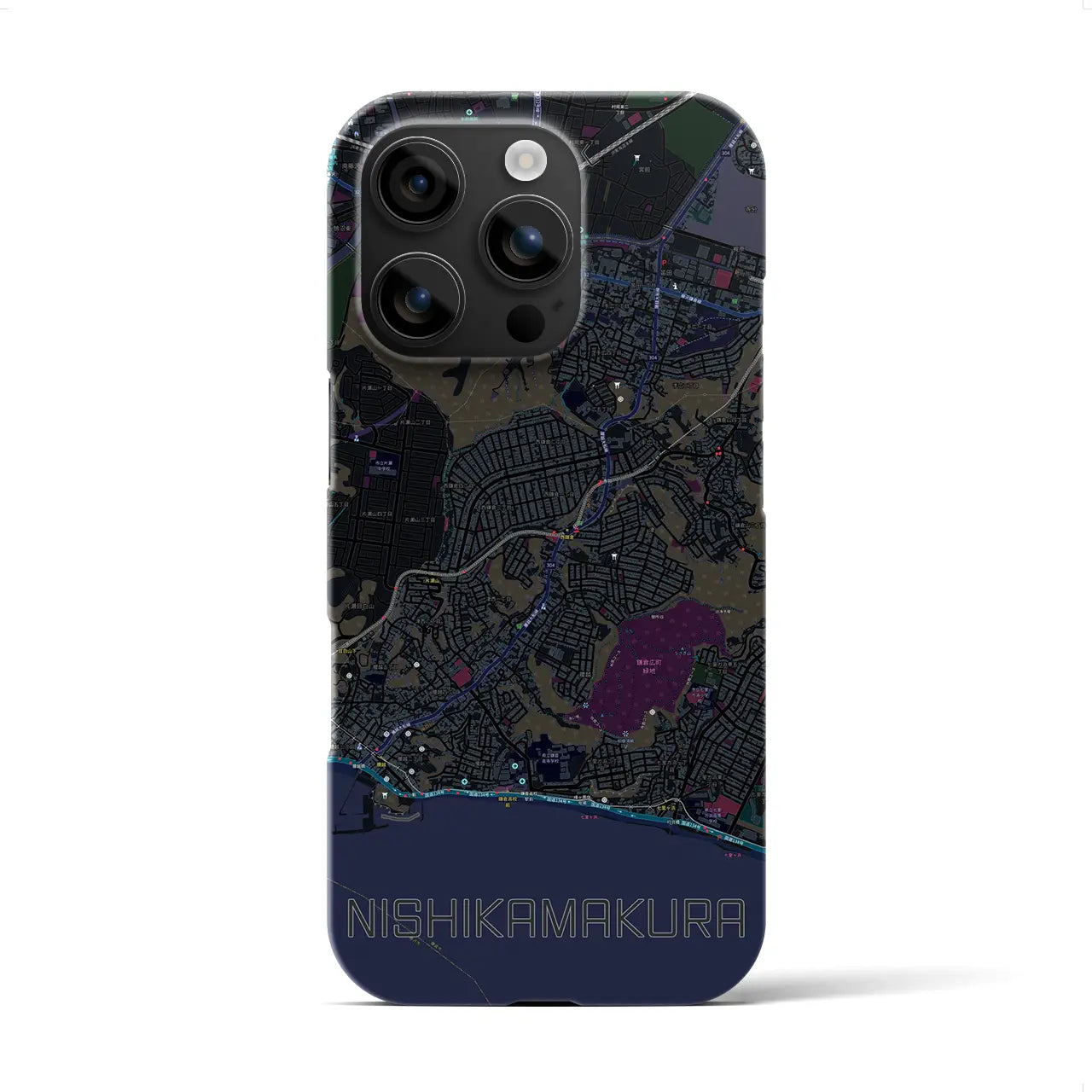 【西鎌倉(神奈川県)】地図柄iPhoneケース(バックカバータイプ)