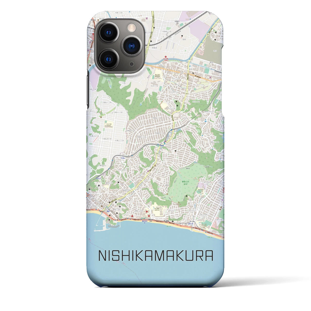 【西鎌倉(神奈川県)】地図柄iPhoneケース(バックカバータイプ)