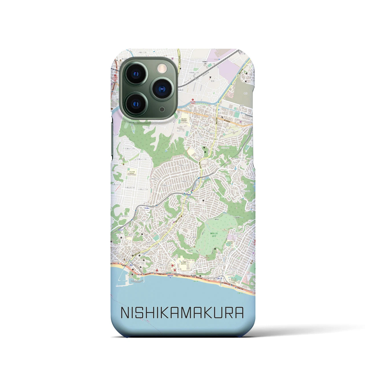 【西鎌倉(神奈川県)】地図柄iPhoneケース(バックカバータイプ)