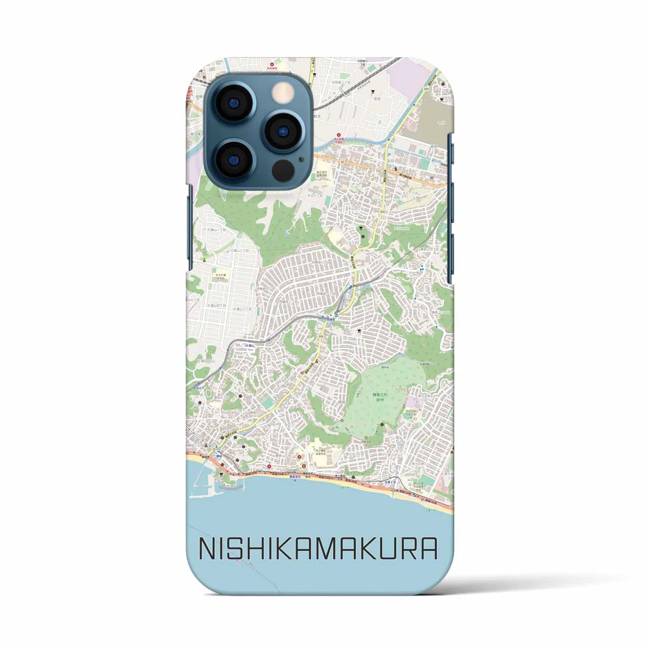【西鎌倉(神奈川県)】地図柄iPhoneケース(バックカバータイプ)