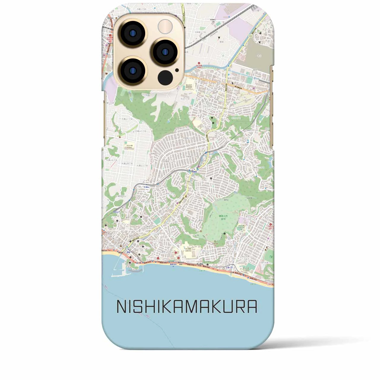 【西鎌倉(神奈川県)】地図柄iPhoneケース(バックカバータイプ)