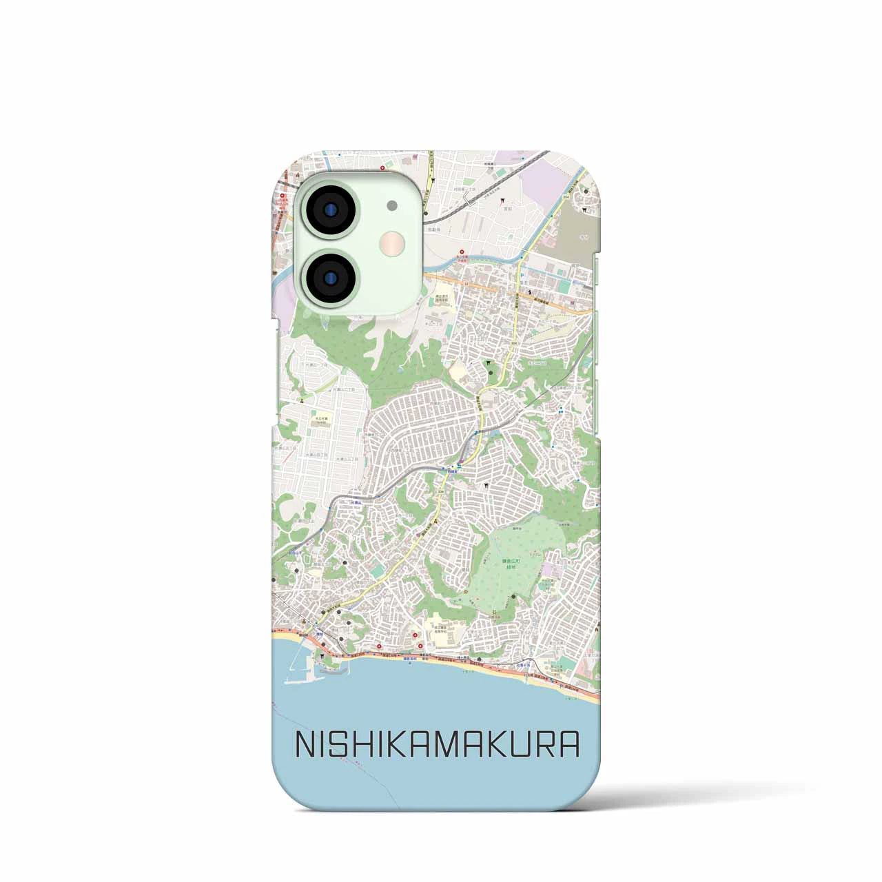 【西鎌倉(神奈川県)】地図柄iPhoneケース(バックカバータイプ)