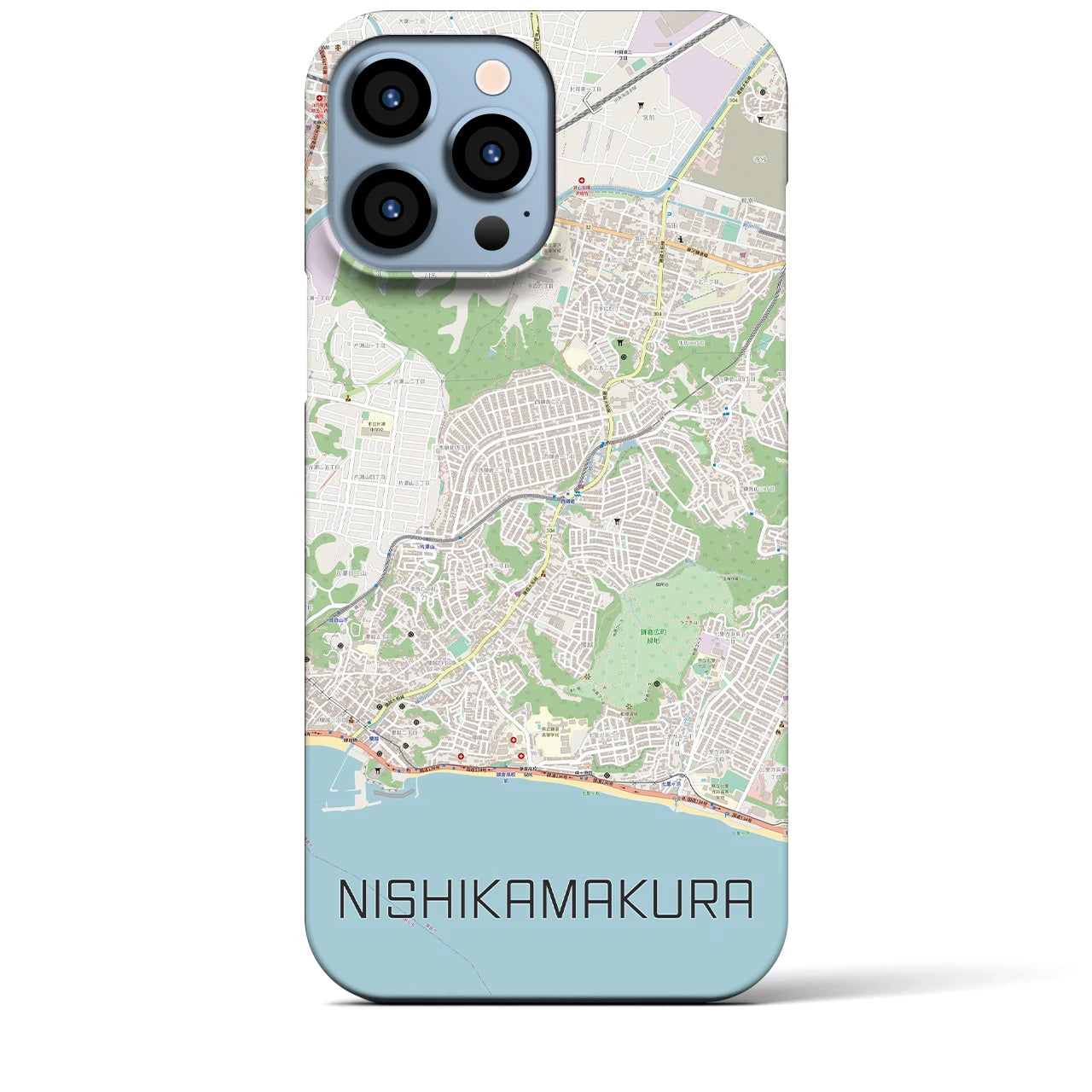 【西鎌倉(神奈川県)】地図柄iPhoneケース(バックカバータイプ)