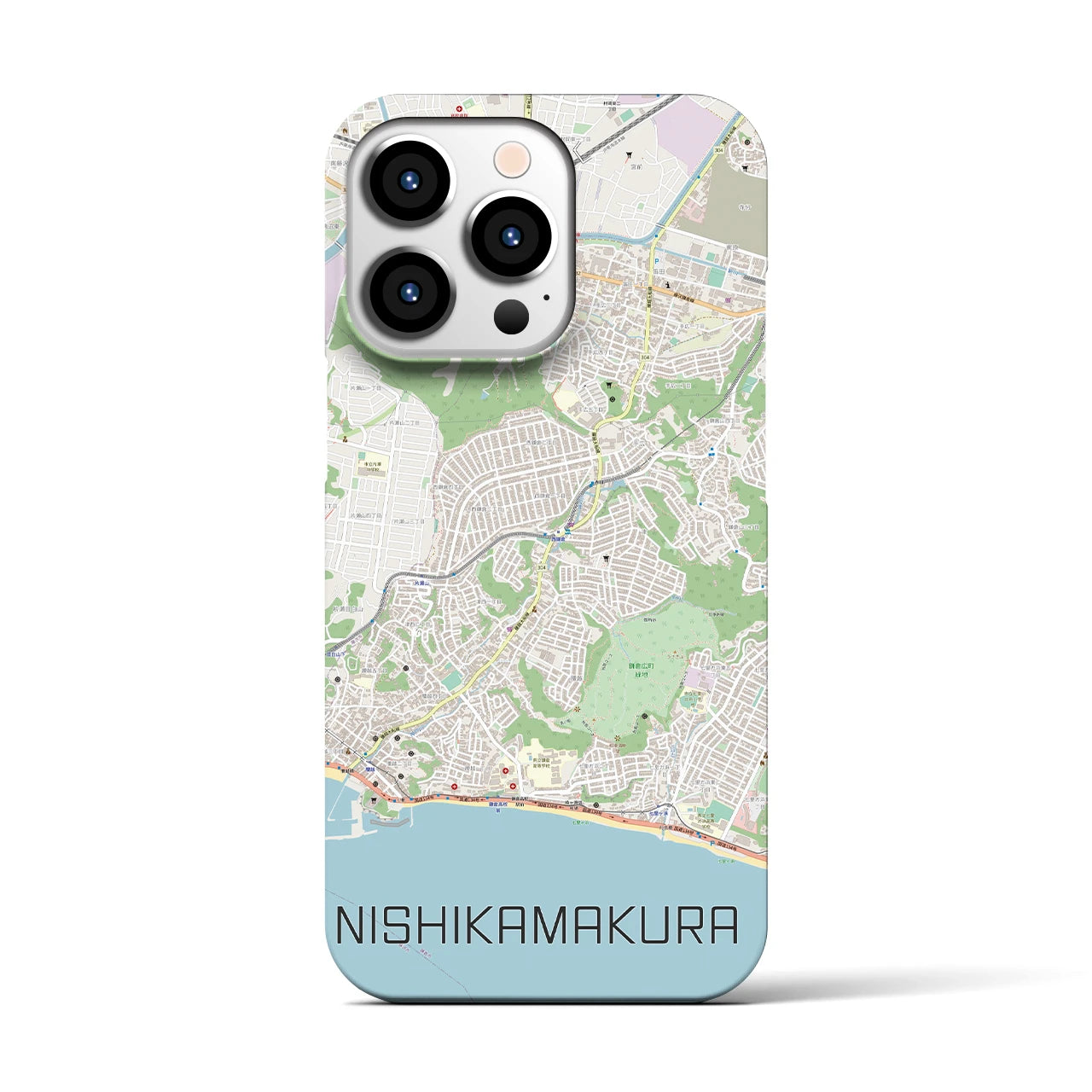 【西鎌倉(神奈川県)】地図柄iPhoneケース(バックカバータイプ)